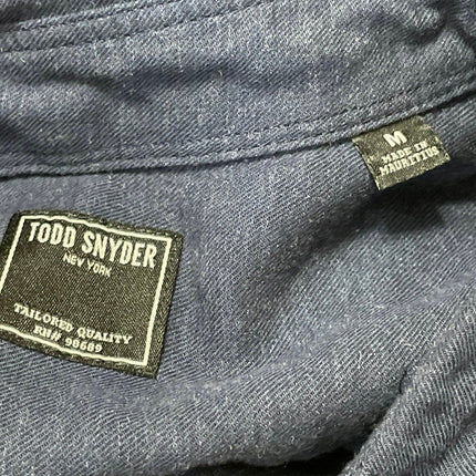 Todd Snyder Men's Navy Blue Long Sleeves Collared Casual Button Down Shirt Top M