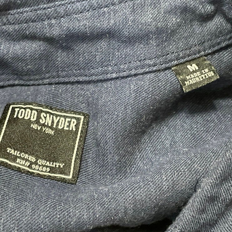 Todd Snyder Men's Navy Blue Long Sleeves Collared Casual Button Down Shirt Top M