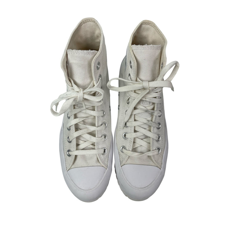 Converse Chuck Taylor All Star Lugged White Round Toe High Top Sneaker Shoes 9.5