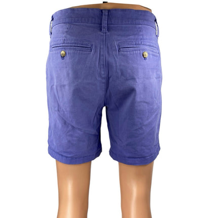 Urban Outfitters Men's Purple Blue Twill Straight Leg Slim Fit Chino Shorts 30