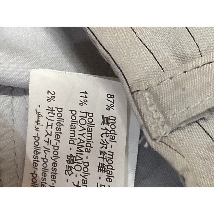 ZARA Women's Beige Stripes Pleated High Rise Wide Leg Trouser Dress Pants Size S