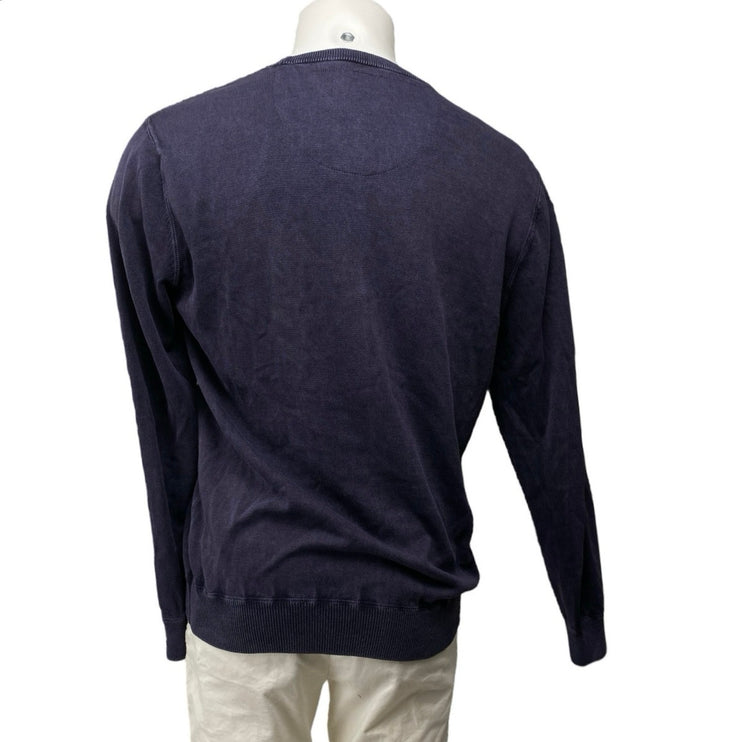 Coastaoro Men's Black Long Sleeve Crew Neck Knit Sweatshirt Sweater Top Size M