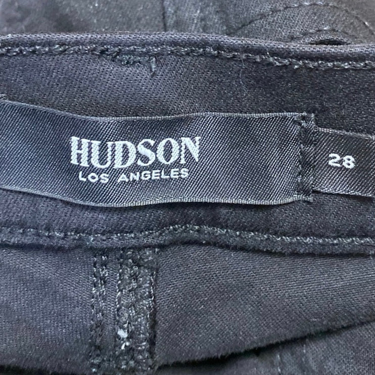 Hudson Women's Black Coated High Waisted Super Skinny Ankle Denim Jeans Size 28