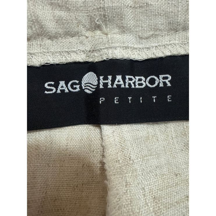 Sag Harbor Beige Linen Blazer Coat Jacket Trousers Pants 2-Piece Suit Set 12/14P