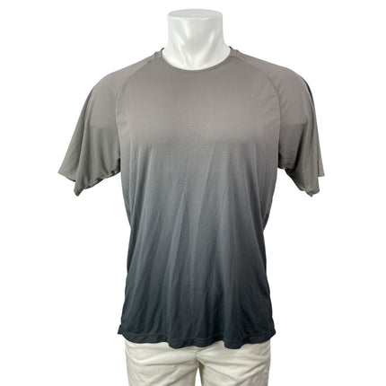 Uniqlo Dry Ex Men's Gray Ombre Short Sleeve Crew Neck T Shirt Tee Top Size L