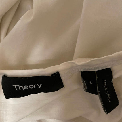 Theory Womens White Short Sleeve Crew Neck Basic Pullover T Shirt Tee Top Size S