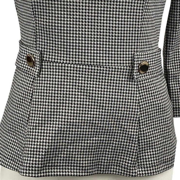 H&M Women's Black Half Sleeve Crew Neck Career Office Peplum Blouse Top Size XS