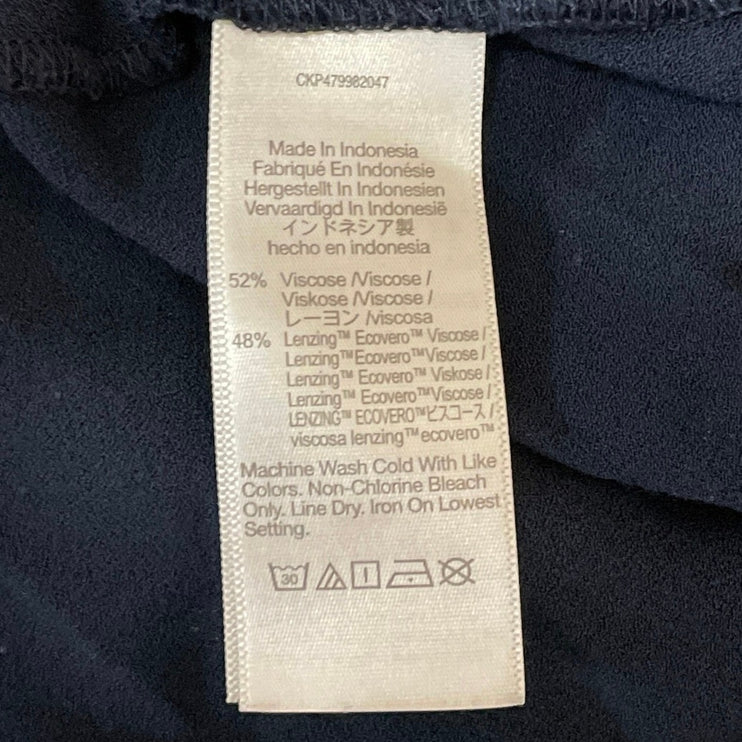 Madewell Navy Blue Polka Dots Sleeveless Tie Scoop Neck Maxi Slip Dress Size 0