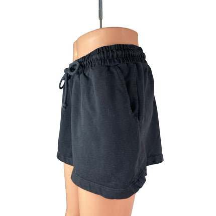 Zara Women's Black Drawstring High Rise Lounge Athletic Sweat Shorts Size L