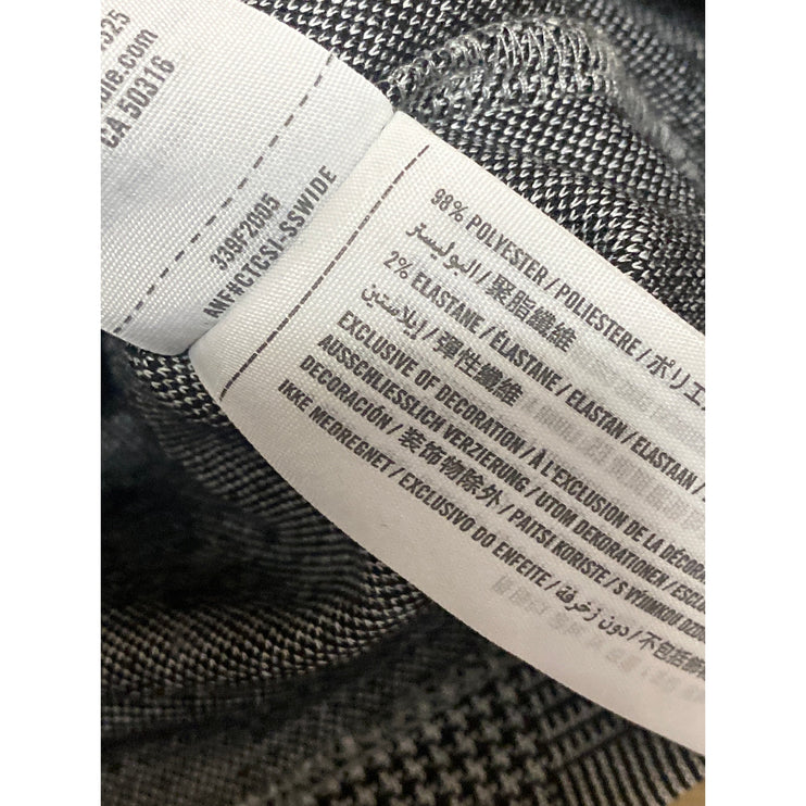 Hollister Women's Gray Plaid Short Sleeve Square Neck Button Up Crop Top Size S