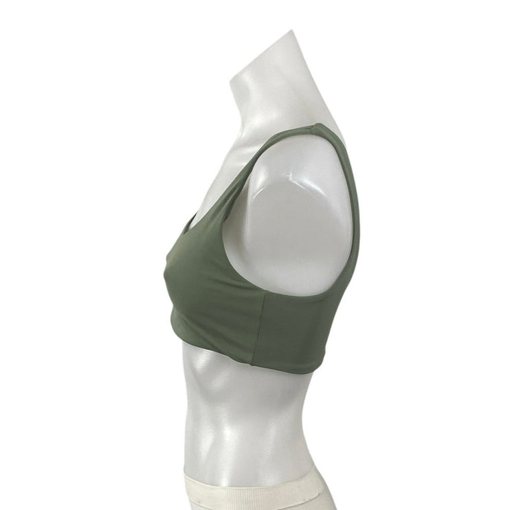 Pavoi Green Scoop Neck Yoga Gym Workout Athletic Sports Bra Crop Top Size S