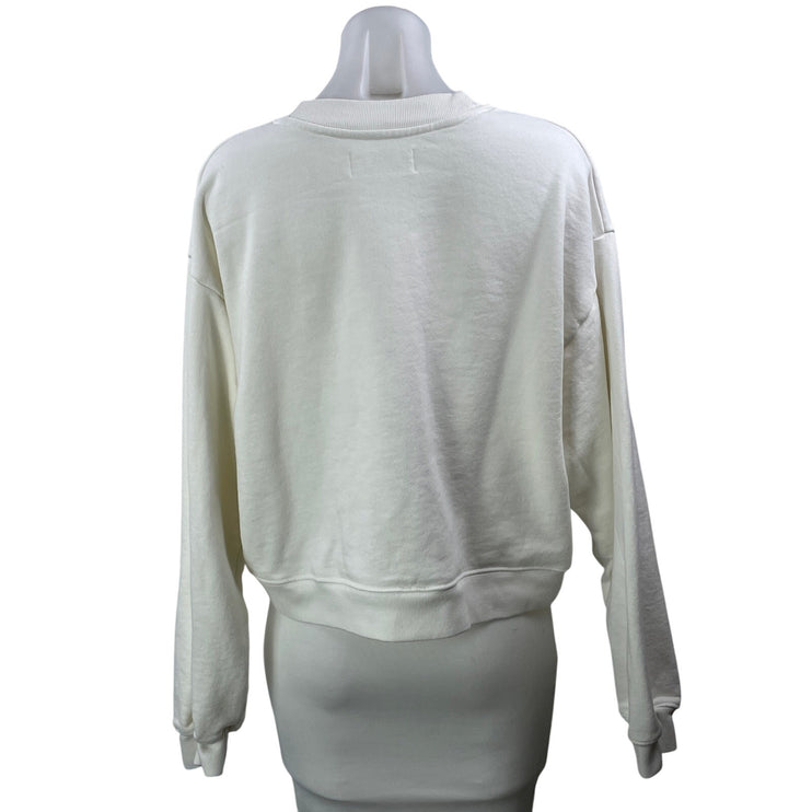 SoulCycle Perry Cream Indoor Cycling Community Long Sleeve Cropped Sweatshirt XL