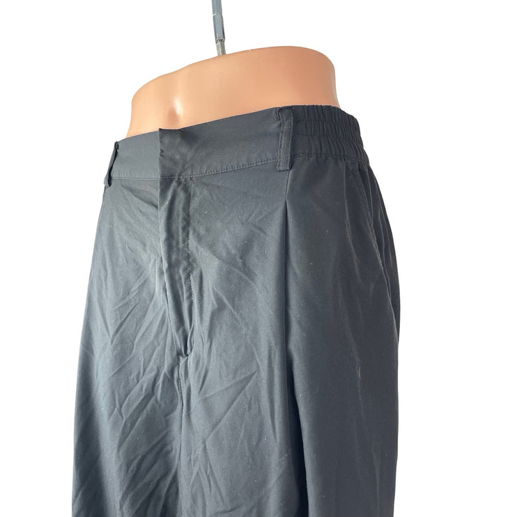 Gap Fit Women's Black Pleated High Rise Palazzo Wide Leg Trousers Dress Pants MT