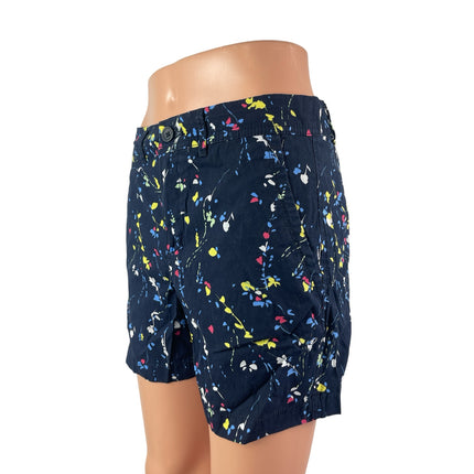 Banana Republic Women's Navy Blue Floral Mid Rise Boyfriend Mini Shorts Size 2