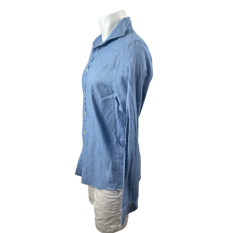 Scotch & Soda High on Chai Men's Blue Long Sleeve Button Down Shirt Top Size L