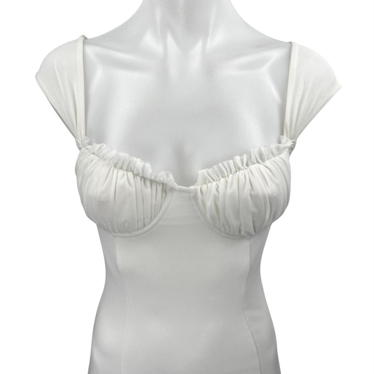 Princess Polly White Sleeveless Bandeau Cami Camisole Tank Mini Bodycon Dress 2