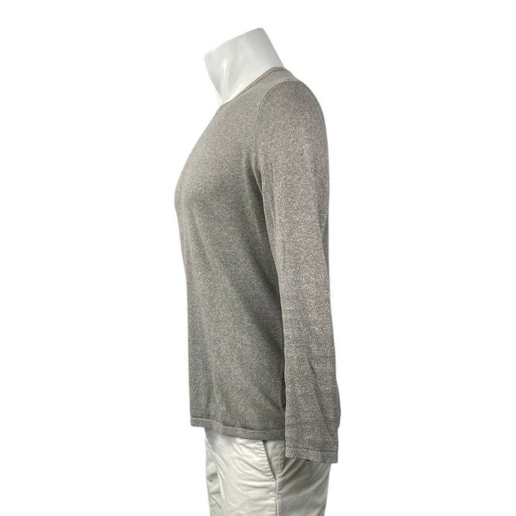 Zara Men's Gray Long Sleeve Crew Neck Basic Sweatshirt T Shirt Tee Top Size M