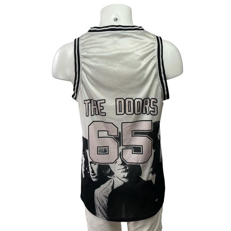Legendary Bravado The Doors 65 Mens Black White Sleeveless Mesh Jersey Top Sz M