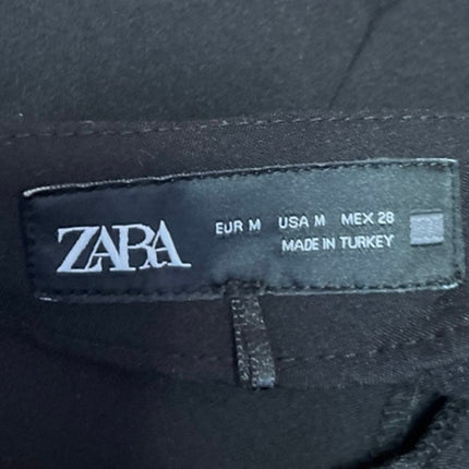 Zara Women's Black Side Zip Casual Mini A-Line Pencil Wrap Skirt Skort Size M