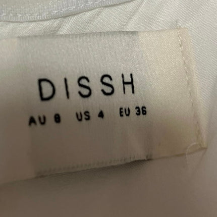 DISSH White 100% Linen Strapless Sleeveless Cutout Tube Midi Fit & Flare Dress 4