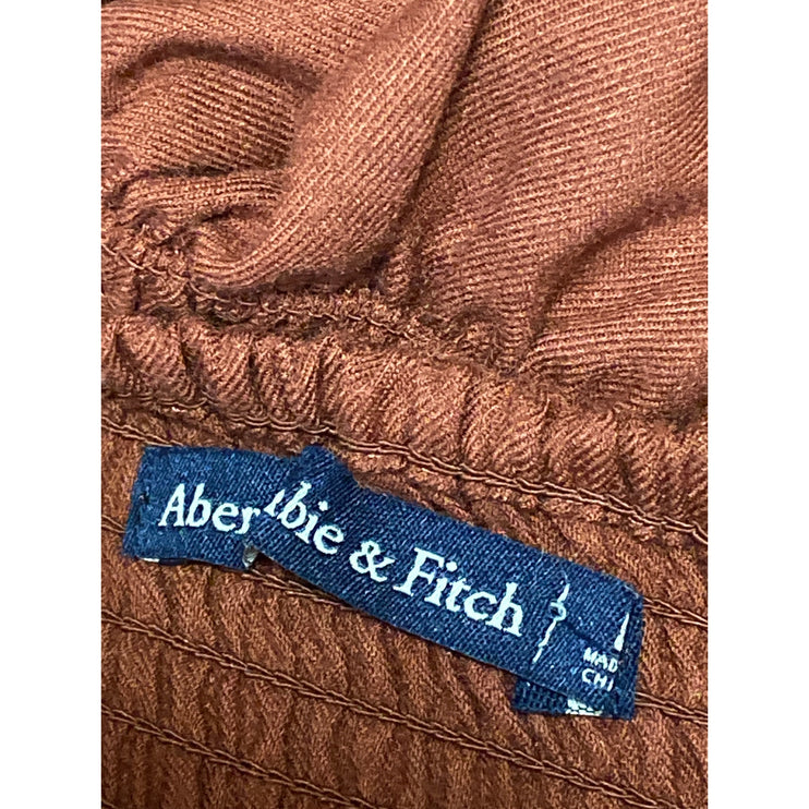 Abercrombie & Fitch Brown Sleeveless Tie Waist V Neck Wide Leg Cami Jumpsuit L