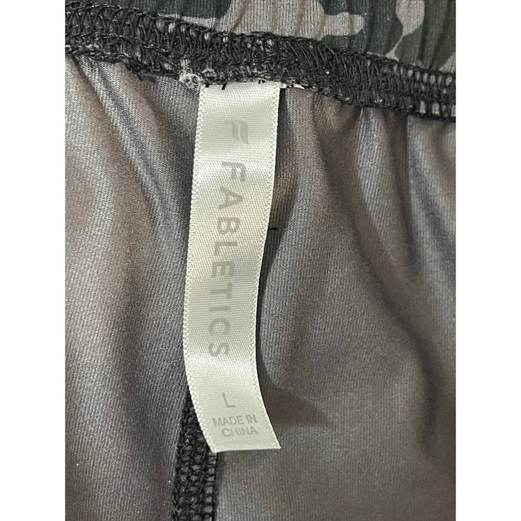 Fabletics Green Camo Camouflage High Waist Drawstring Trousers Joggers Pants L