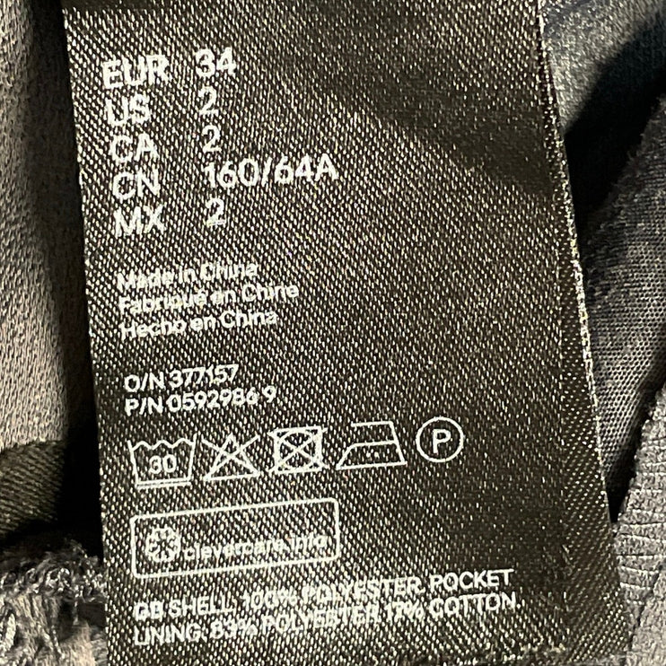 H&M Women's Gray Pleated High Waisted Tie Belt Cropped Paperbag Trouser Pants 2