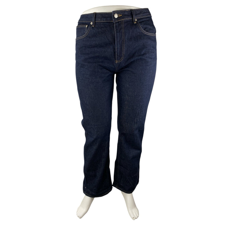 ASOS Women's Blue Dark Wash High Waisted Straight Leg Denim Jeans Size 12