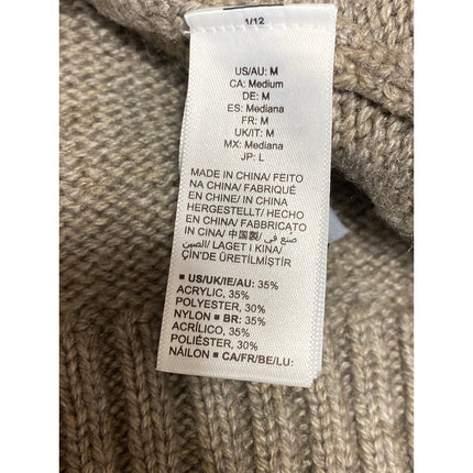 The Drop Brigitte Brown Chunky Long Sleeve Button Down Cardigan Sweater Top Sz M