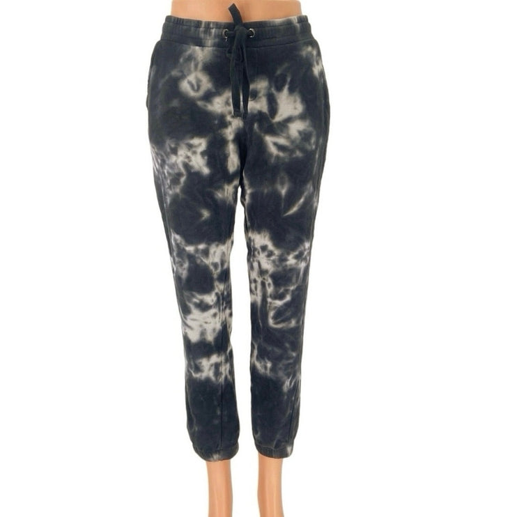 Mauby Womens Black Marble Tie-Dye Elastic Waist Pull On Jogger Sweatpants Size M