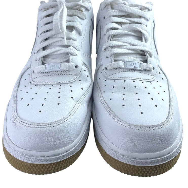 Nike Air Force 1 Men's White Leather Low Top Lace Up Athletic Sneakers Shoes 13