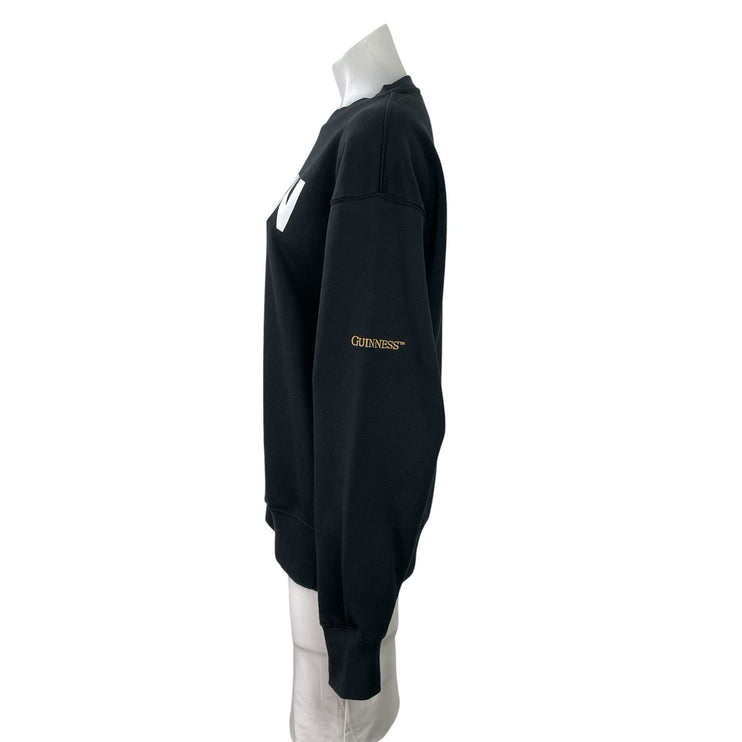 Guinness Womens Black Dublin Crew Neck Graphic Long Sleeve Sweatshirt Top Size S