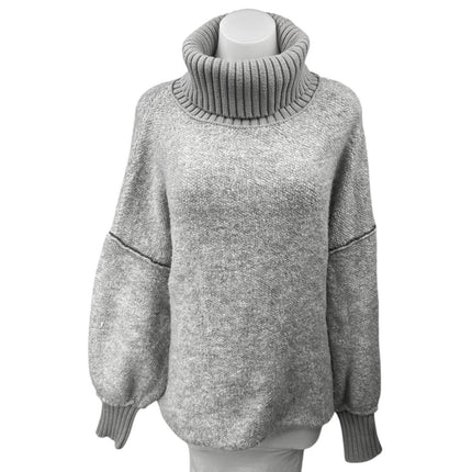 Free People Women's Turtleneck Drop Shoulders Oversized Pullover Sweater Top S