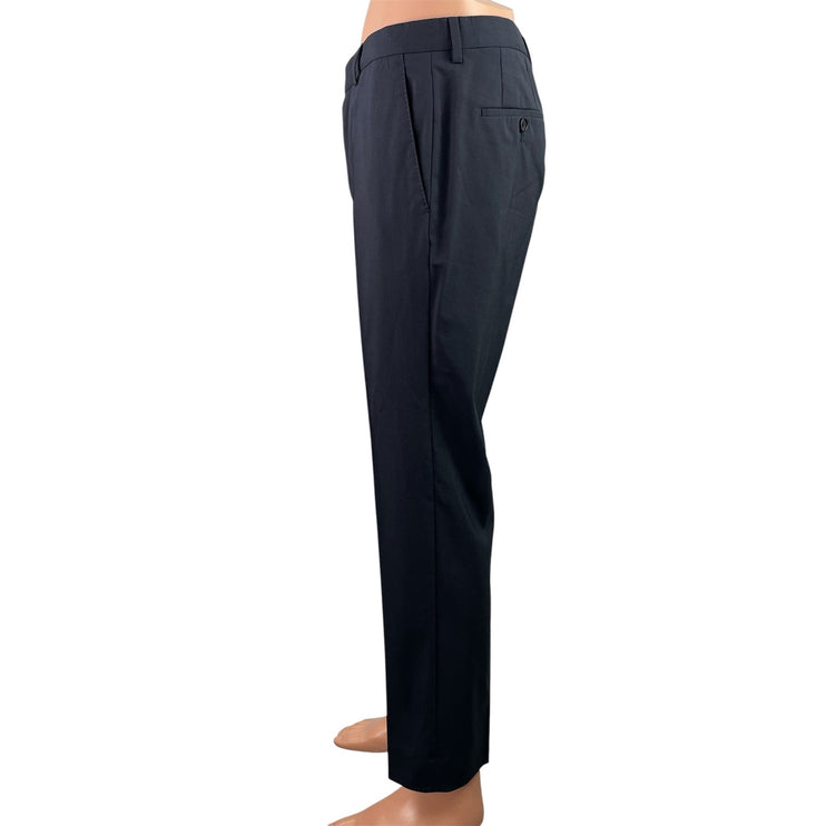Boss Hugo Boss Men's Black Straight Leg Pleated Trousers Dress Pants Size 32