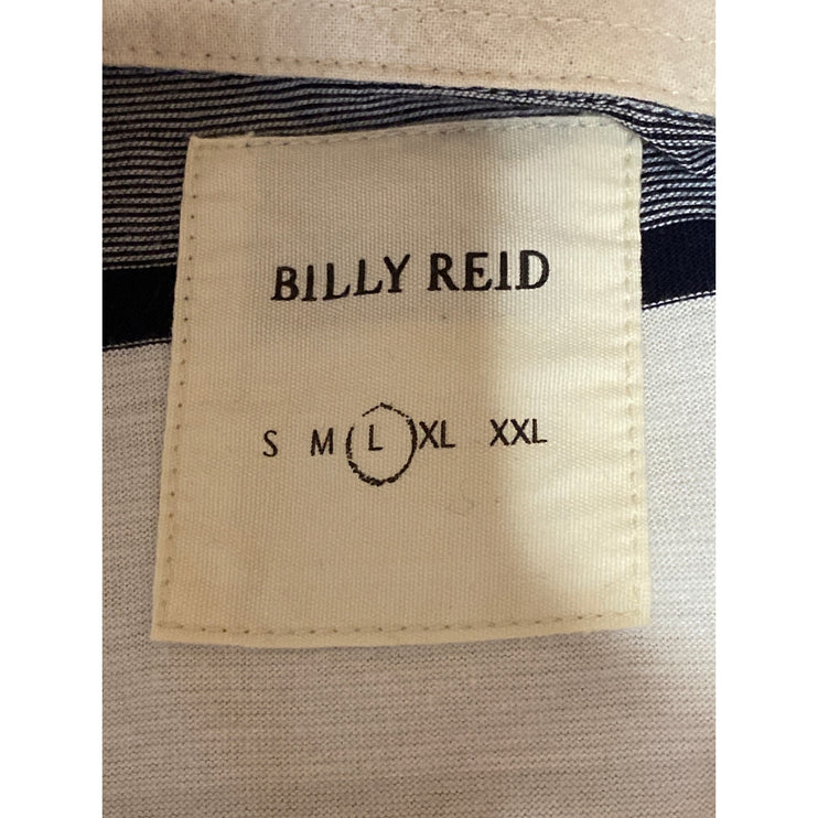Billy Reid Mens Multicolor Striped Short Sleeve Golf Colorblock Polo Shirt Top L