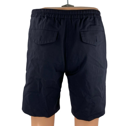 Sandro Men's Navy Blue Wool Drawstring Chino Khaki Bermuda Sweat Shorts Size 40