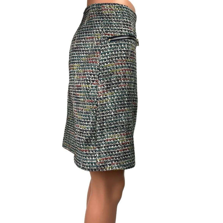 Ann Taylor Loft Multicolor Tweed Metallic High Waisted A Line Mini Skirt Size 10