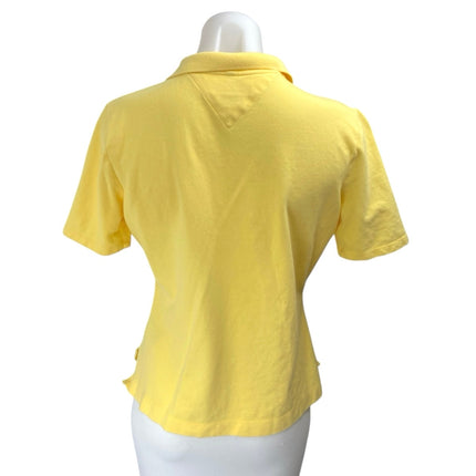 Tommy Hilfiger Women's Yellow Short Sleeve Collared Classic Polo Shirt Top Sz M