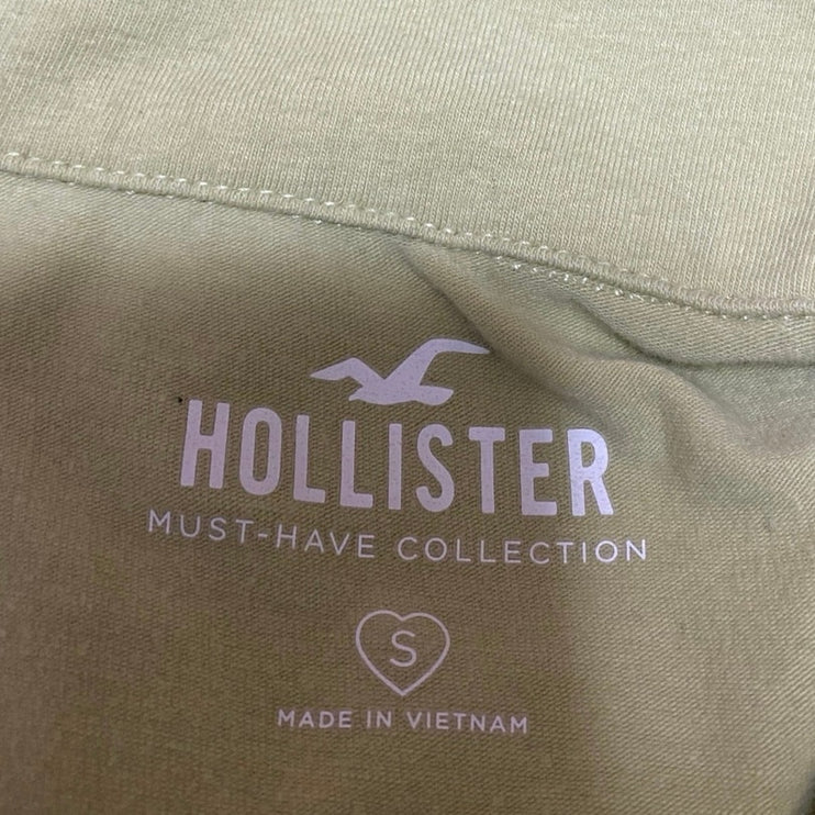 Hollister Women's Green Sleeveless Collared Button Up Shirt Crop Top Size S