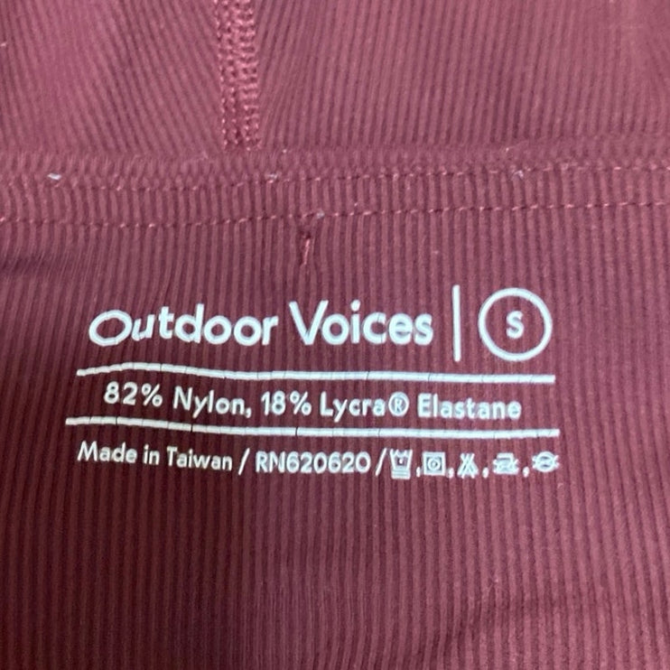 Outdoor Voices Superform Women's Red Maroon Ribbed Knit Bootcut Flared Pants S