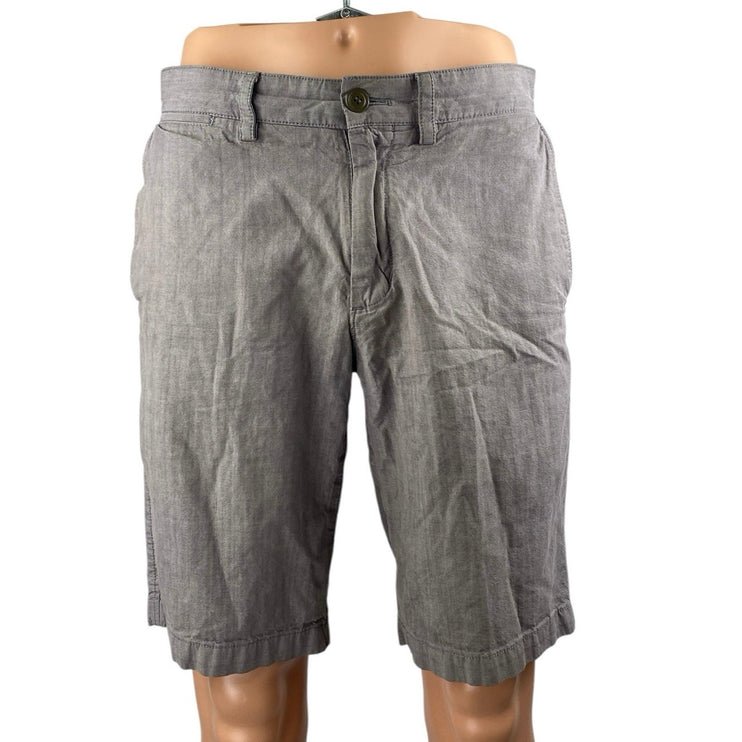 Banana Republic Emerson Men's Gray Mid Rise Slim Straight Chino Khaki Shorts 30