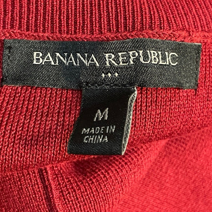 Banana Republic Red Sleeveless Pleated Midi Tank Flare A-Line Sweater Dress Sz M
