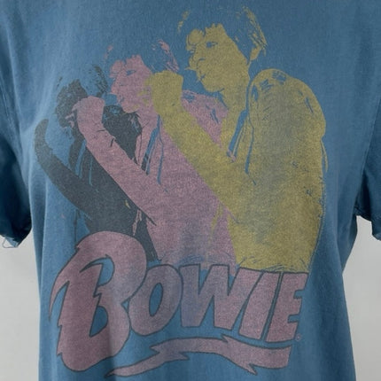 Junk Food Blue David Bowie Singer Music Short Sleeve T Shirt Tee Top Size S