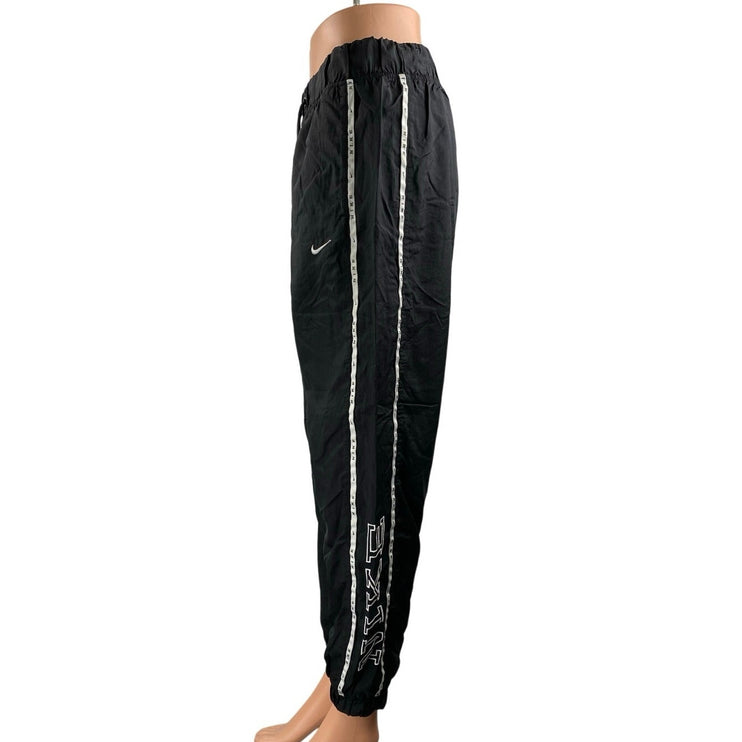 Nike Women's Black High Rise Striped Running Athletic Jogger Sweat Pants Size M
