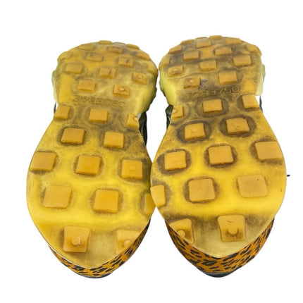 Nike Waffle Racer 2X Yellow Leopard Lace Up Low Top Athletic Sneakers Shoes 9.5