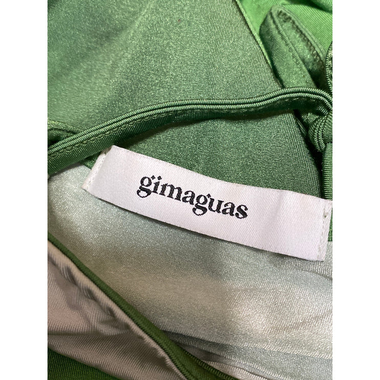 Gimaguas Lanka Green Yellow Asymmetric Sleeveless Cami Tie Tank Top Size L