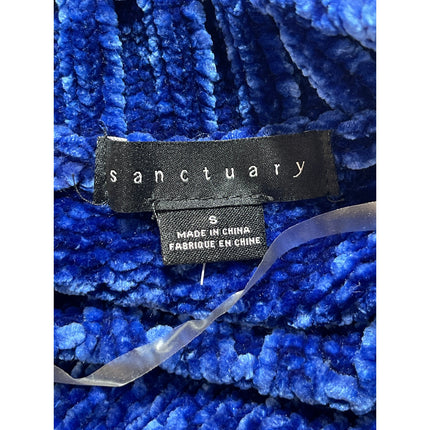 Sanctuary Women's Blue Ribbed Knit Long Sleeve Cozy Crew Neck Sweater Top Size S