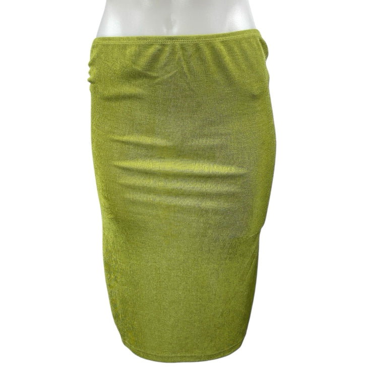 Princess Polly Womens Green Button Down Short Sleeve Shirt Top & Skirt Set Sz 6