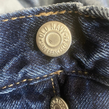 Old Navy Distressed Raw Frayed Hem Straight Dad Boyfriend Denim Jeans Pants Sz 6