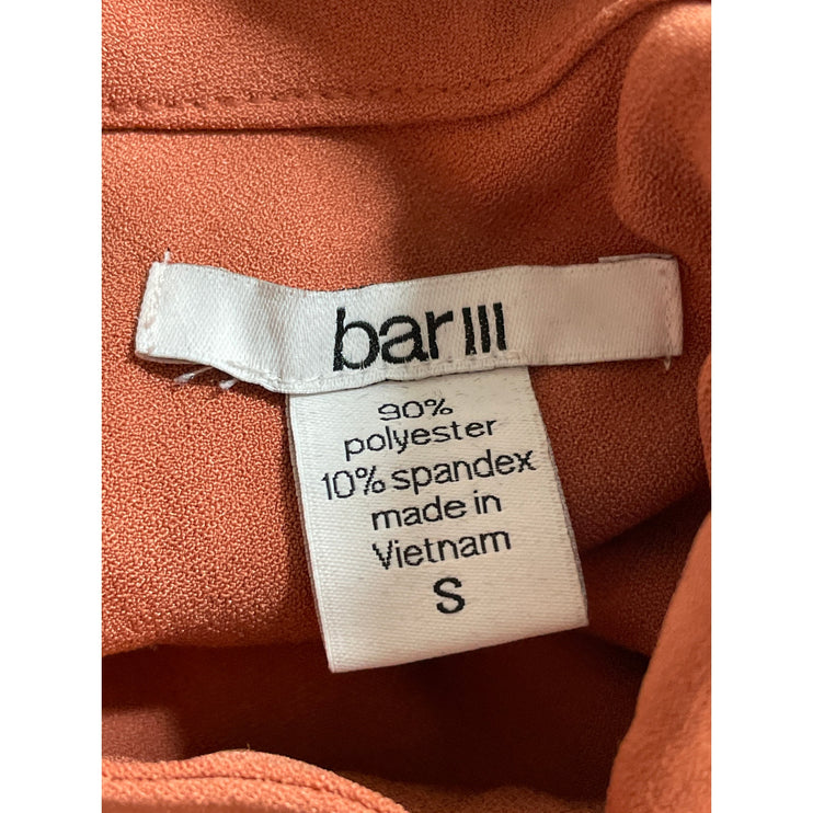 Bar III Women's Coral Sleeveless Mock Neck Tulip Split Cami Tank Blouse Top Sz S